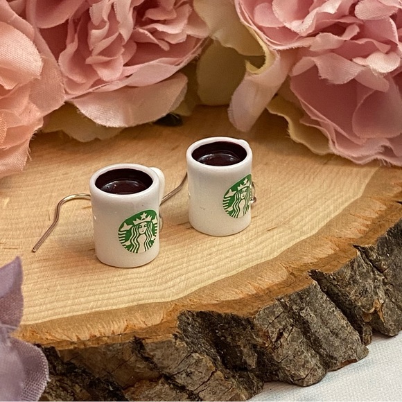 Starbucks Coffee Cup Dangle Earrings - Picture 3 of 10